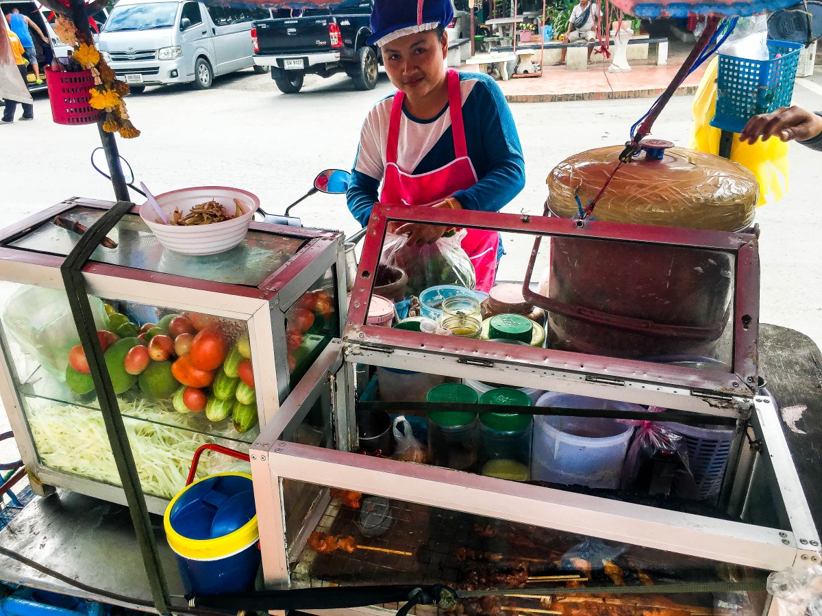 Thai lady vendor smiling
